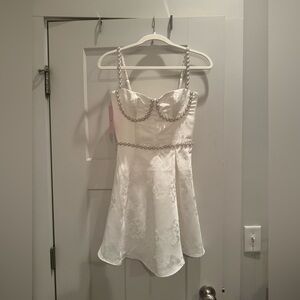 V. Chapman White White Dress with Pearl Details